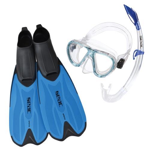 Seac Snorkel Set Tris Spinta Blue