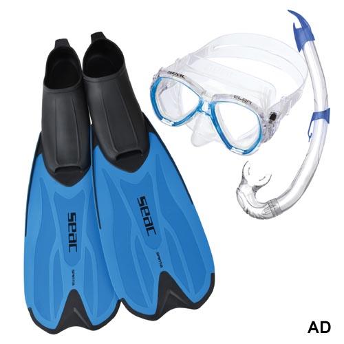 Seac Snorkel Set Tris Spinta Blue