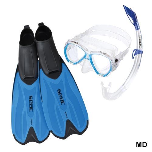 Seac Snorkel Set Tris Spinta Blue