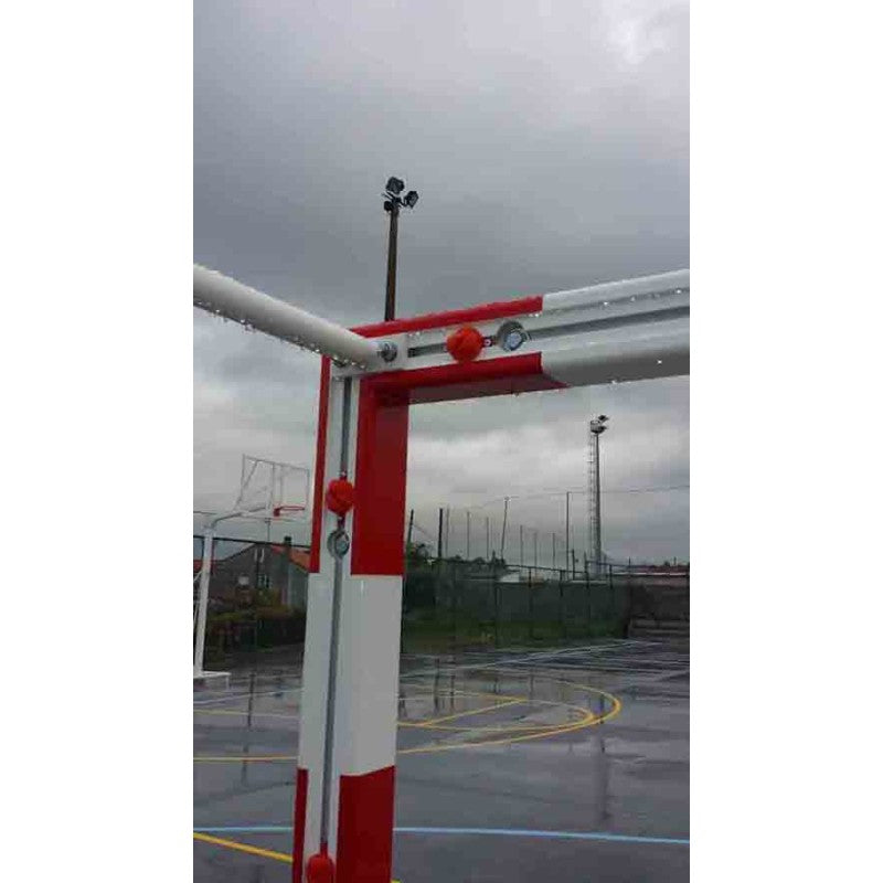 Sada hliníkových futsalových/hádzanárskych bránok 80x80 mm so základňou 80x40 mm