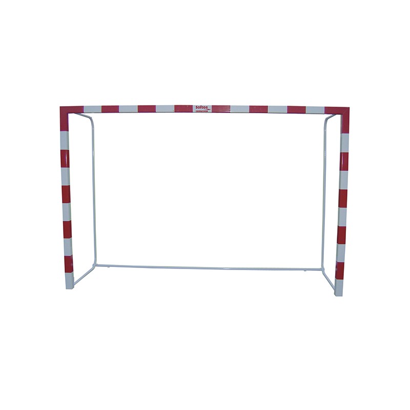 Set Porte Mobili Per Pallamano-Calcetto In Alluminio 80x80mm Con Base In Tubo Tondo