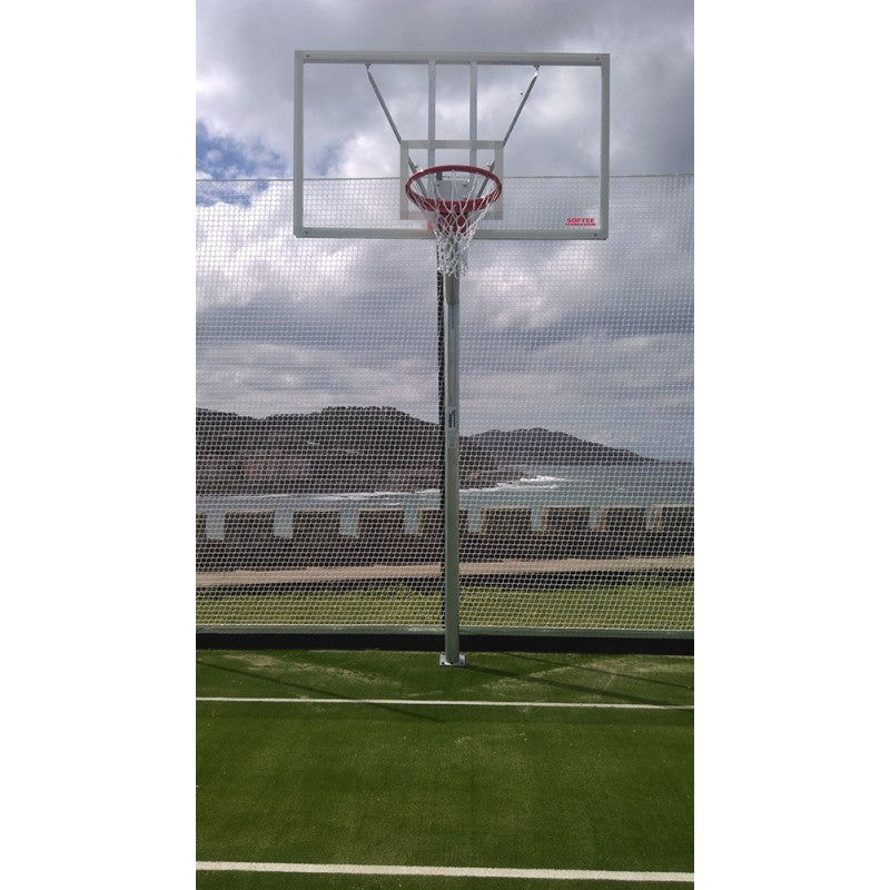Set Canestro Basket Zincato Con Tubo Da 114 Mm Fisso Con Base Di Ancoraggio - Senza Tabelloni Né Cerchi