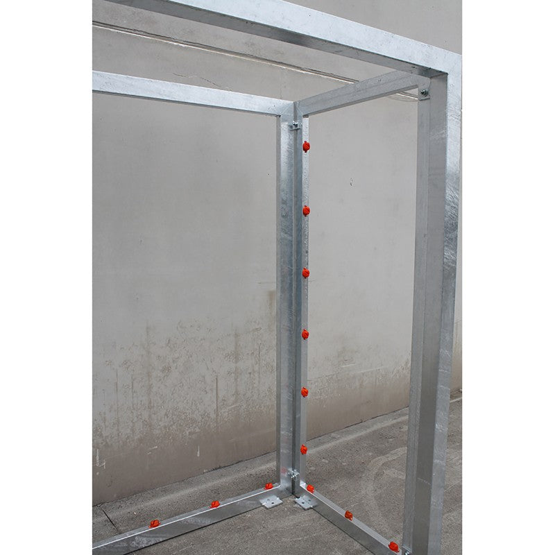 Zestaw ocynkowanej bramki do futsalu/piłki ręcznej – stojak na kosz wielokolorowy