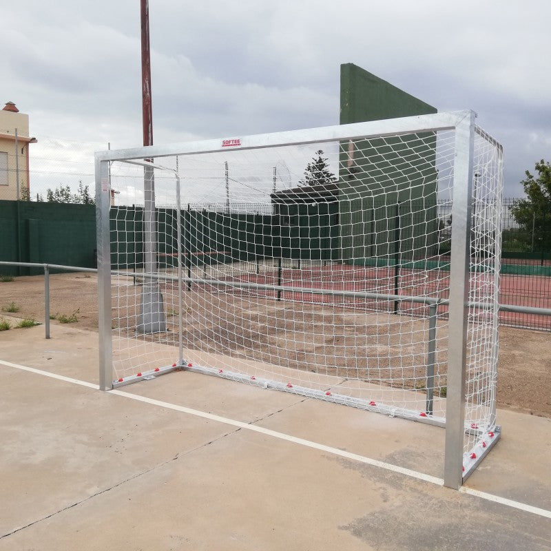 Set Galvanized Futsal/handball Goals Movable 80x80mm With 80x40 Mm Base