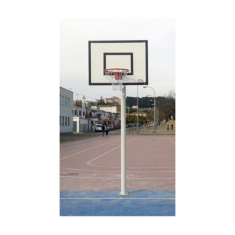 Set Minibasketbalhoepelmanden met 114 mm buis vast met ankerbasis - zonder scorebord of ringen
