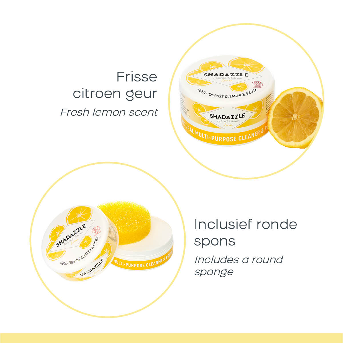 Shadazzle Cleaner – Lemon Set Of 2 – Multipurpose Cleaner & Polish