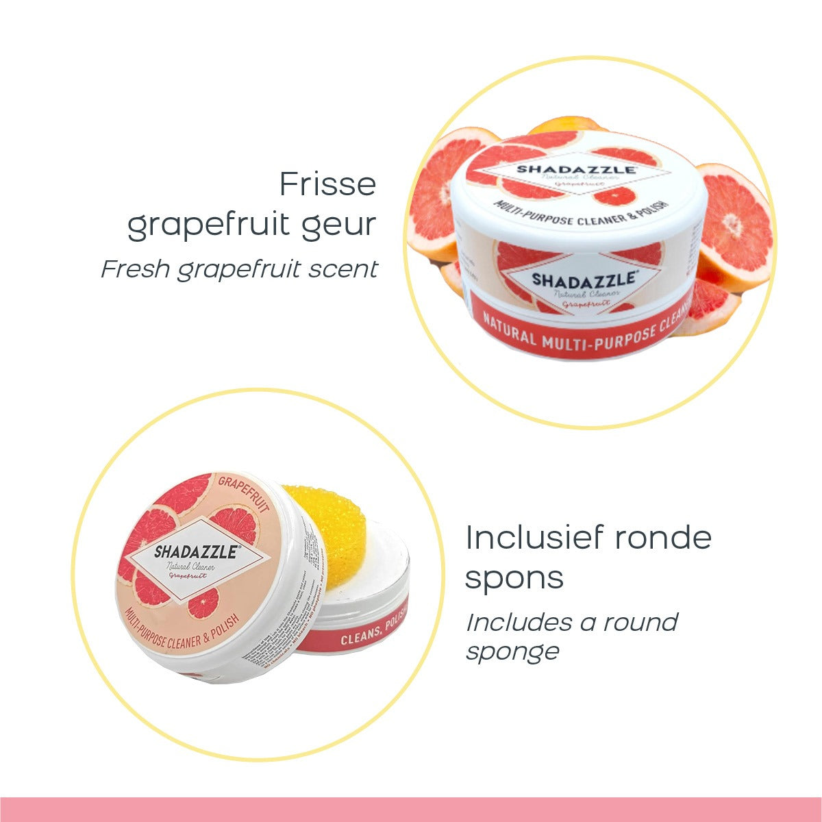 Shadazzle Glantóir - Grapefruit - Ilchuspóireach Glanadh Táirge