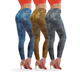 Legginsy Smarttex Skórzane Nadruk 3 szt. - Rozmiar Xl