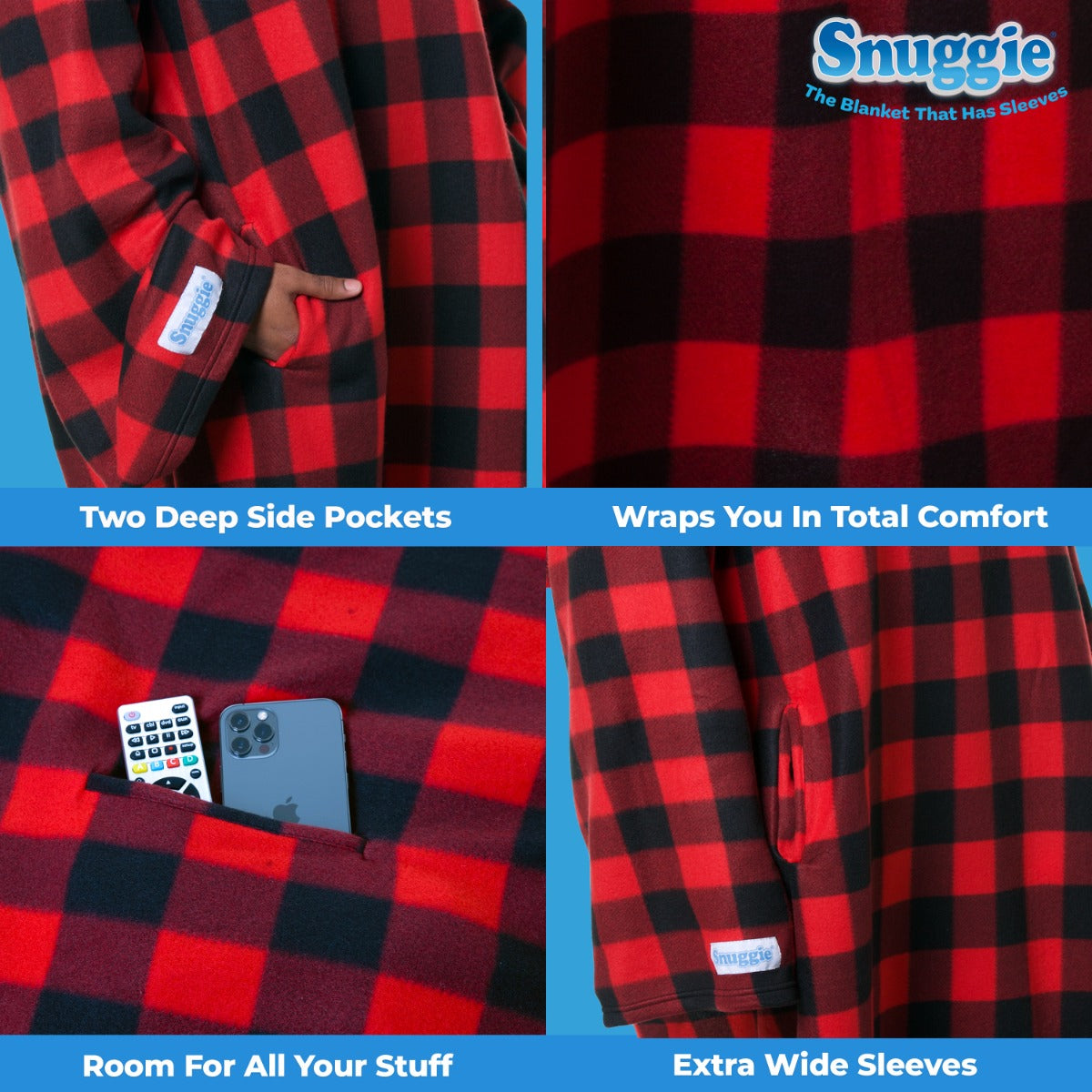 Snuggie Original - Coperta in pile - Bufalo Rosso