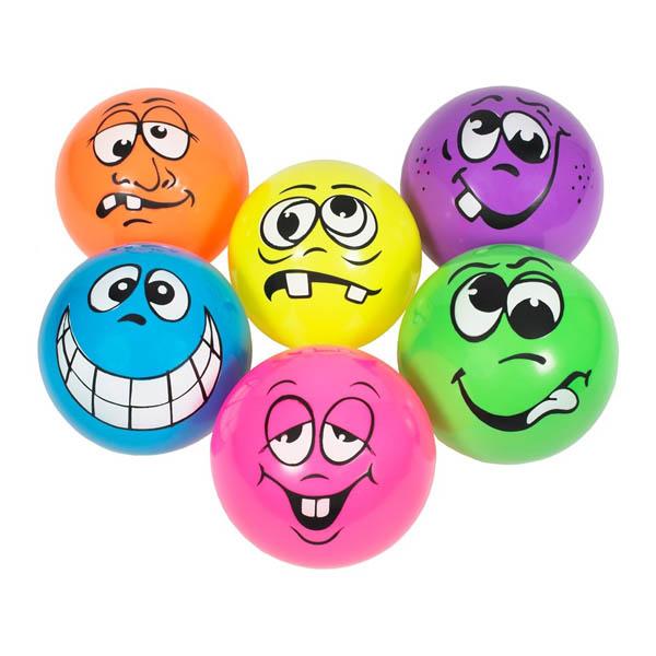 Spordas Speelgoedbal Grappige Gezichten Ø 25 Cm | Set Van 6 Stuks