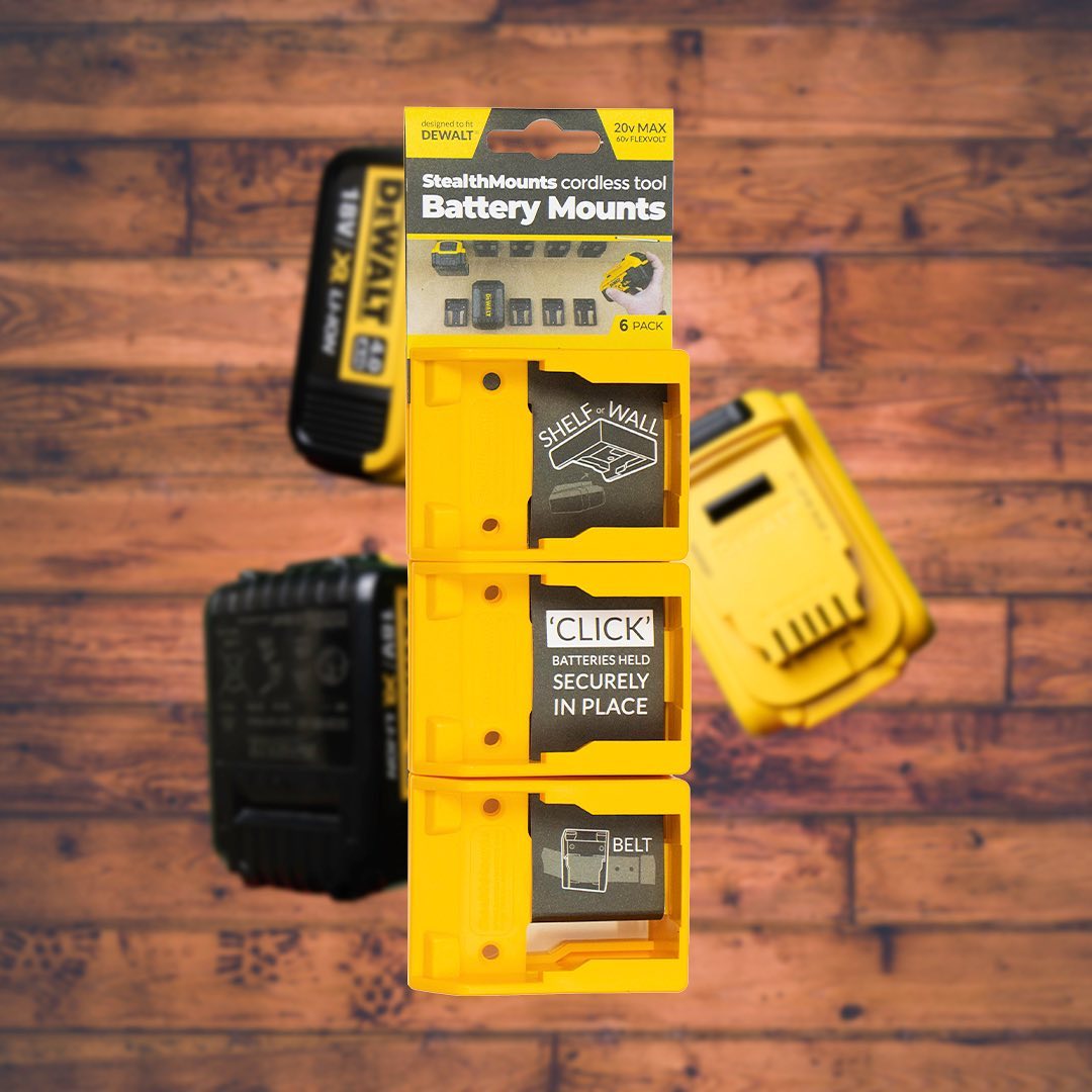 Držiaky na batérie pre Dewalt Xr 18v 20v 54v 60v Flexvolt 6-balenie Stealthmounts