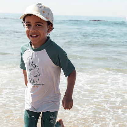 Swim Essentials Zwemshirt Korte Mouwen - Groen - Surfer