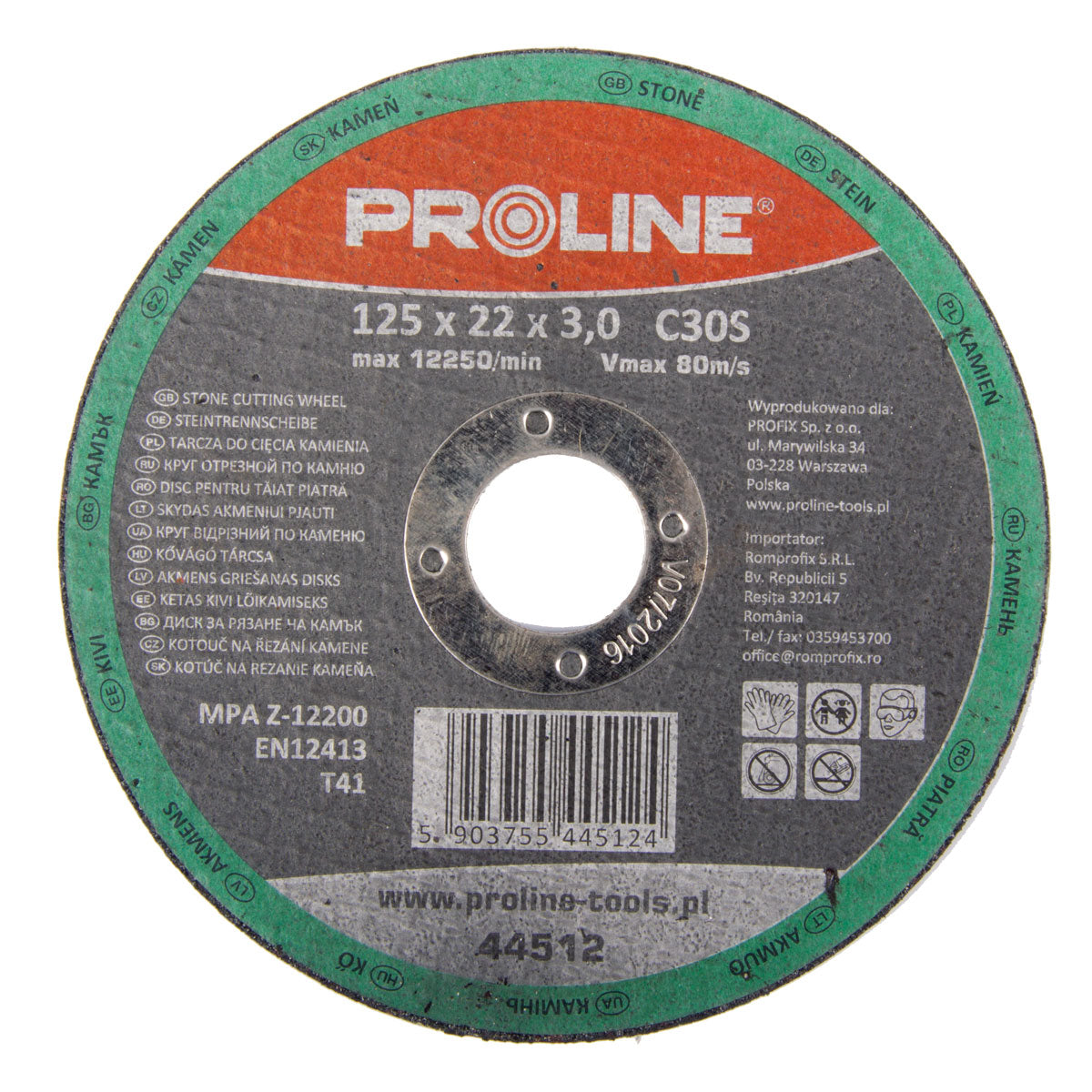 Cutting Disc For Stone 230 X 3.0 X 22c30s Proline