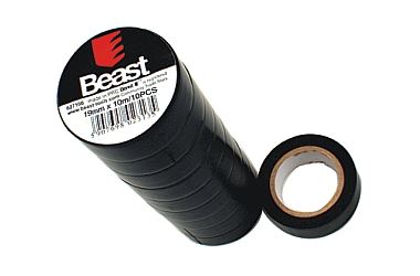 Sort isoleringstape 19 Mm X 10m 10-pak Beast