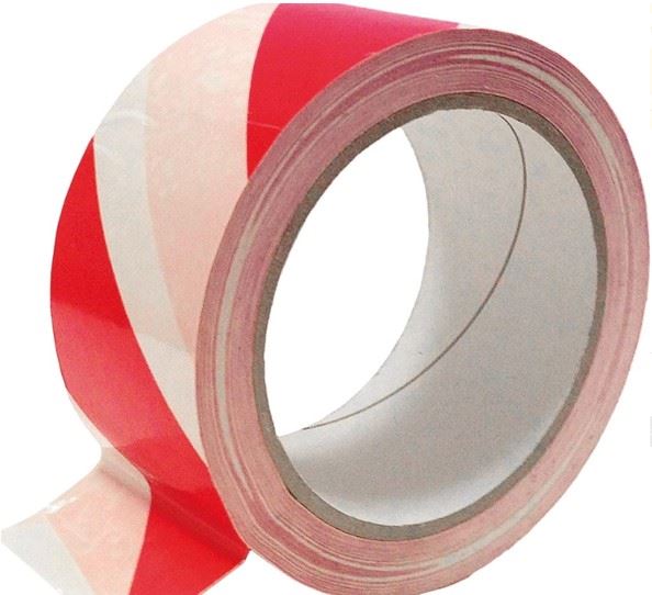 Figyelmeztető szalag, fehér, piros, 75 mm x 250 m, időjárási vadállat
