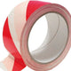 Figyelmeztető szalag, fehér, piros, 75 mm x 250 m, időjárási vadállat