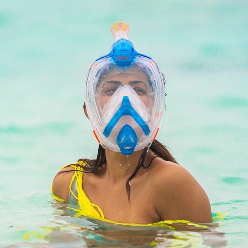 Seac Unica Snorkel Mask L-xl Blue/orange**