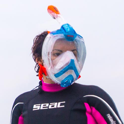 Seac Unica Snorkel Mask L-xl Blue/orange**
