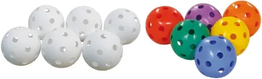 Set Of 6 Floor Hockey Balls White