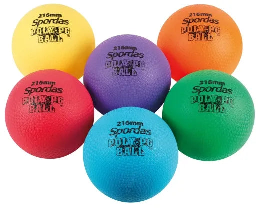 Set Of 6 Colored Poly Pg Balls 127cm