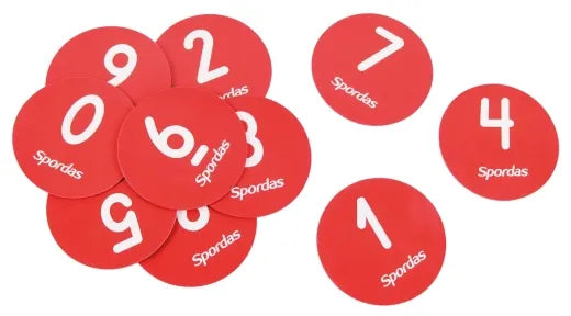 Set Of 10 Small Numbered Spot Markers