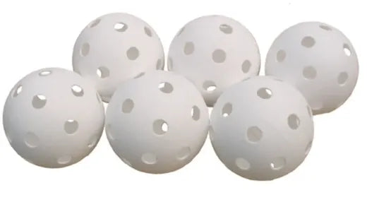 Set Of 6 Floor Hockey Balls White