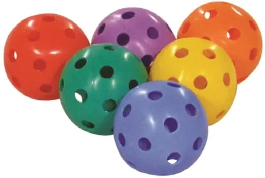 Set Of 6 Floor Hockey Balls White