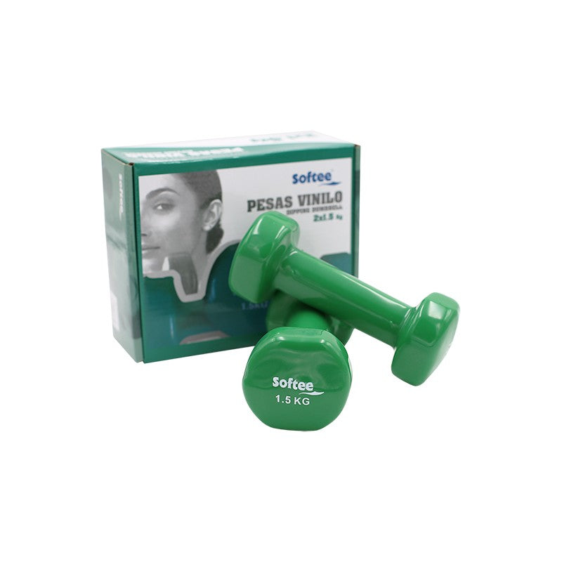 Vinyl Dumbbells Set Softee Amarillo 3 Kg