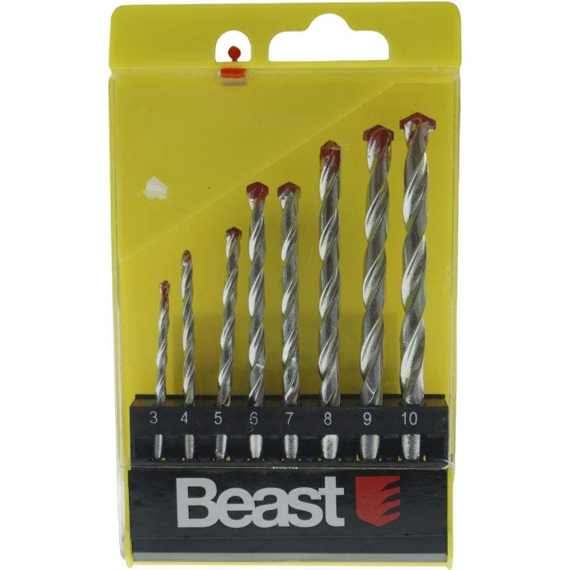 Set di punte per calcestruzzo 8 pezzi punta in carburo da 3-10 mm Bst-410090