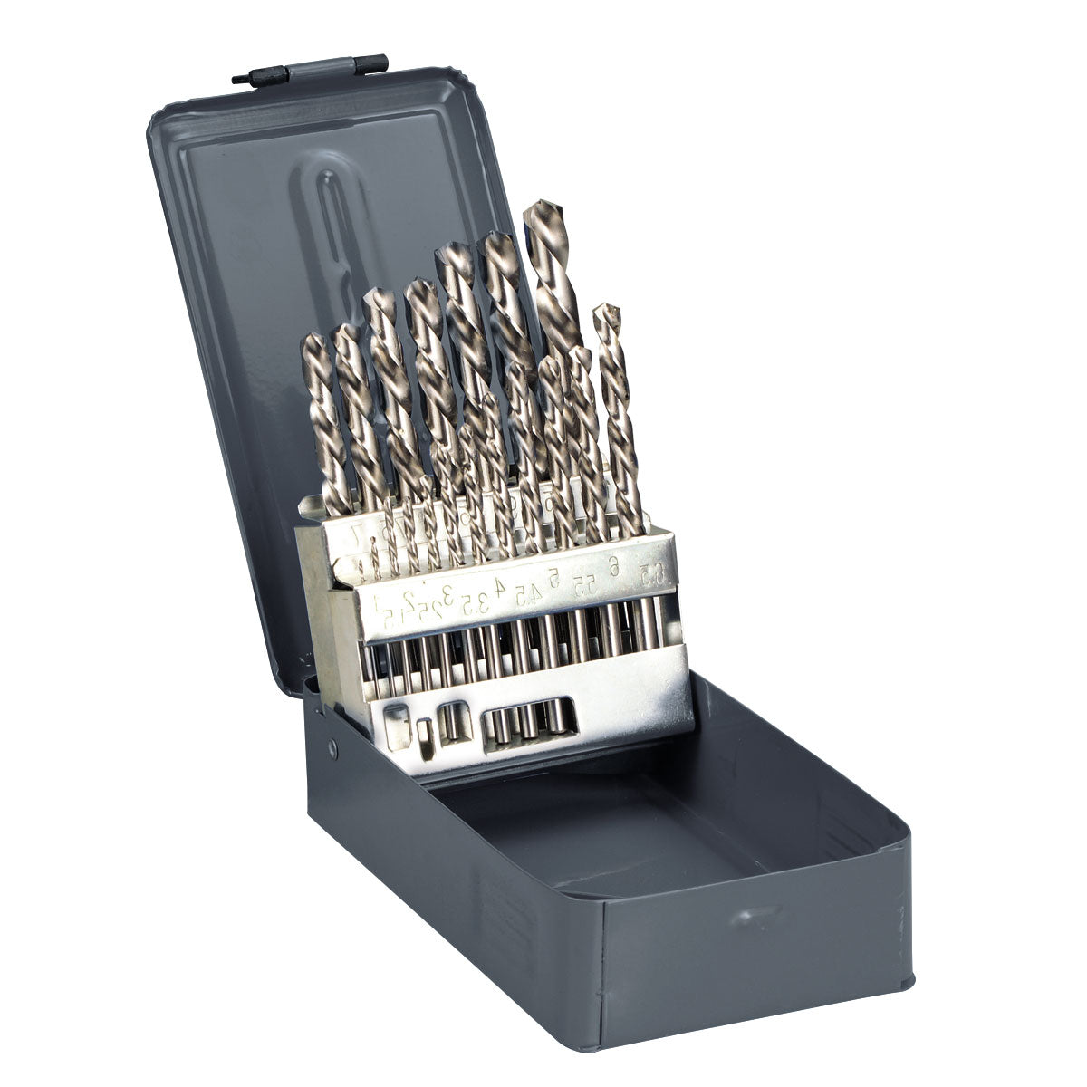 Hss spiralborsæt 25 stk 1-13 Mm Din338 Metal Box Proline