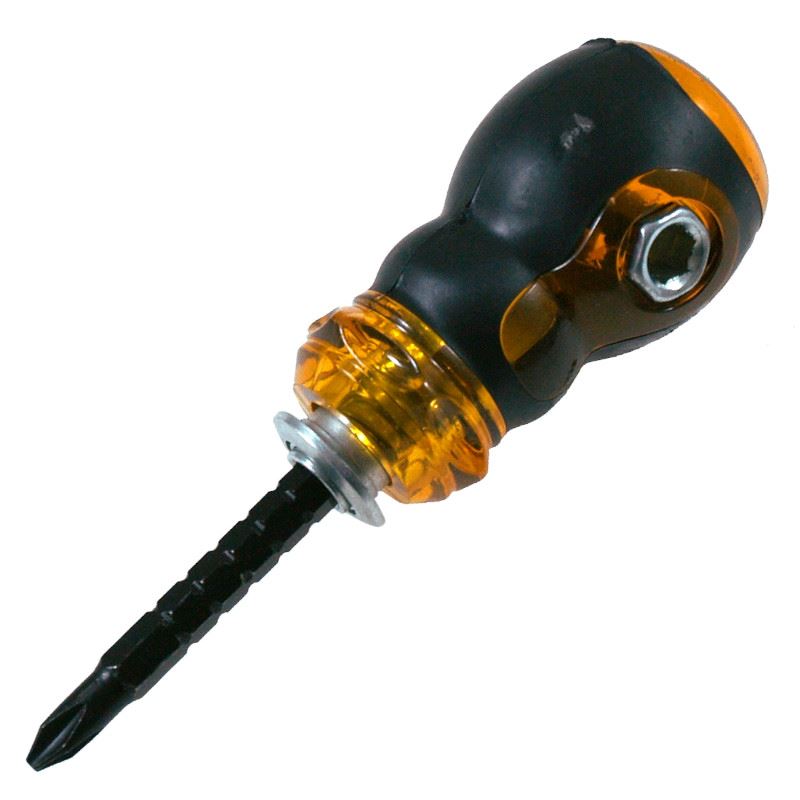 3-in-1 Short Screwdriver Magnetic Double-sided Blade