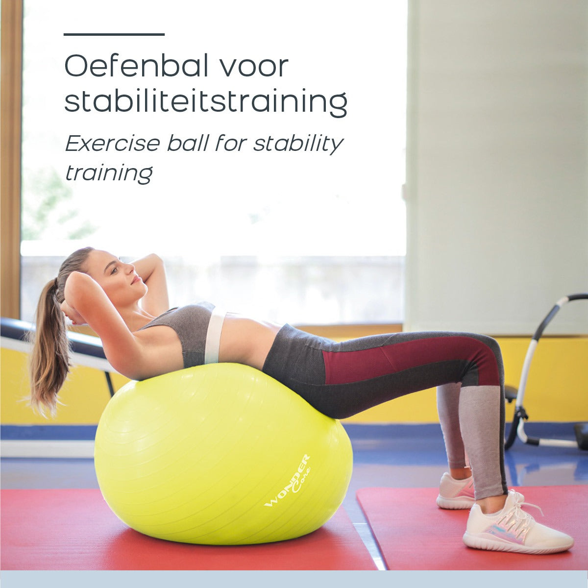 Wonder Core – Bola de Ginástica Anti-estouro 55 Cm - Verde Limão