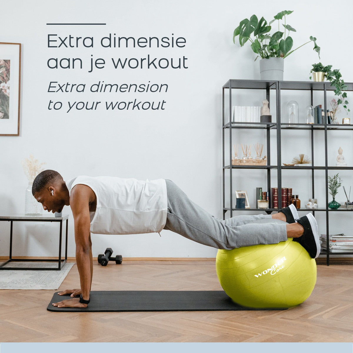 Wonder Core – Bola de Ginástica Anti-estouro 55 Cm - Verde Limão