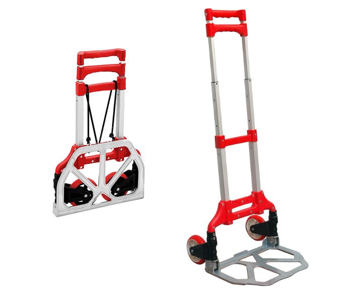 Chariot à main pliable en aluminium pour entrepôt, capacité de charge de 75 kg